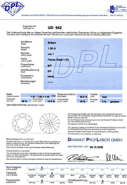 Foto 9 - Diamant 1,56ct Brillant DPL Top Wesselton Plus Diamond, D5039