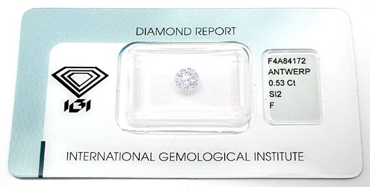 Foto 1 - Diamant, IGI, Brillant 0,53ct Top Wesselton F SI, D5618