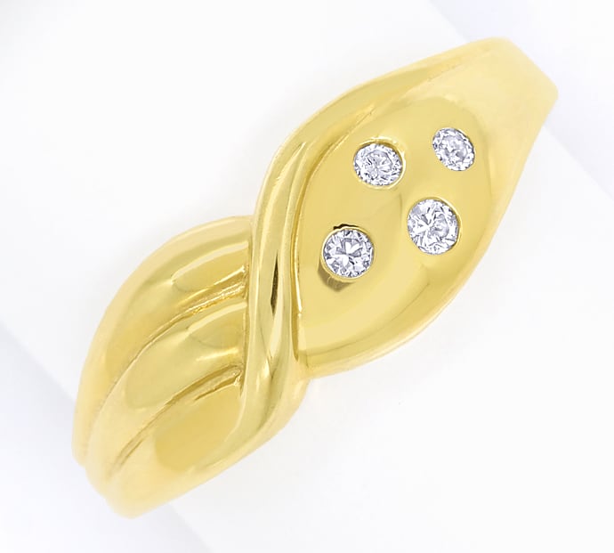 Foto 2 - Diamantenbandring geschweift mit 4 Brillanten Gelbgold, Q0638