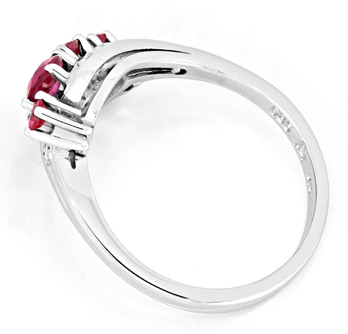 Foto 3 - Funkelnde Diamanten und Rubine Weißgold-Ring, R1538