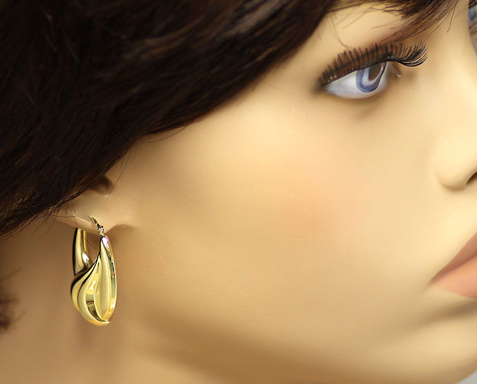 Foto 2 - Design-Ohrringe sehr schön geschweifte Creolen 14K Gold, R9484