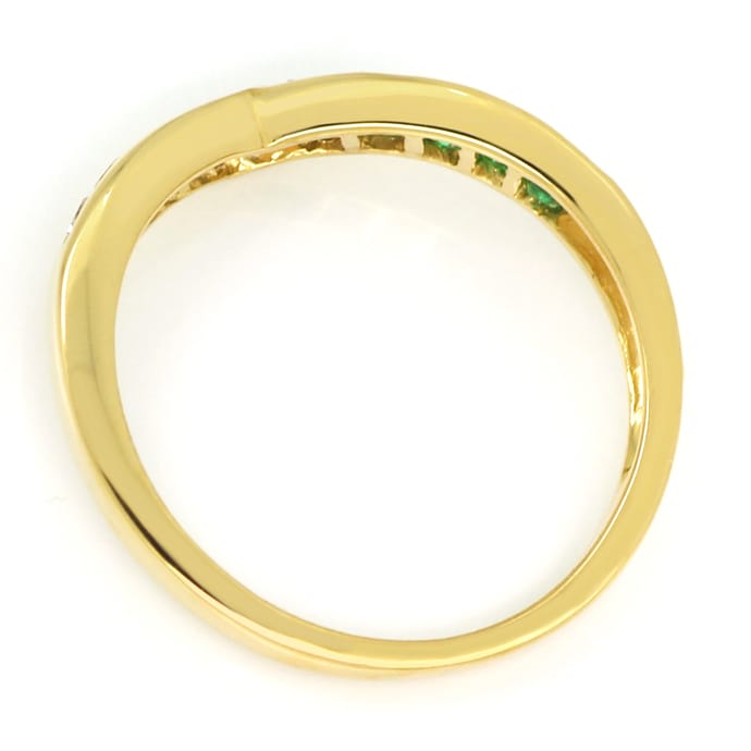 Foto 3 - Diamantring Spitzen Smaragde und Brillanten in 14K Gold, S1624